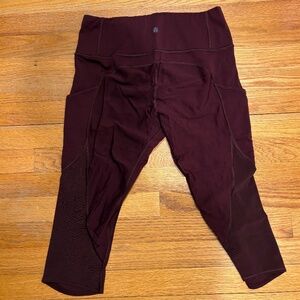 Athleta Cropped Maroon Pants Woman's